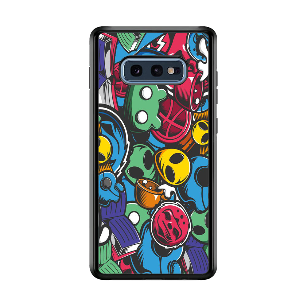 Doodle 001 Samsung Galaxy S10E Case-Phone Case-Rubber Black (2D Case)-Altracase