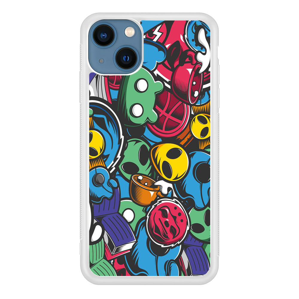 Doodle 001 iPhone 14 Plus Case-Phone Case-Rubber White (2D Case)-Altracase