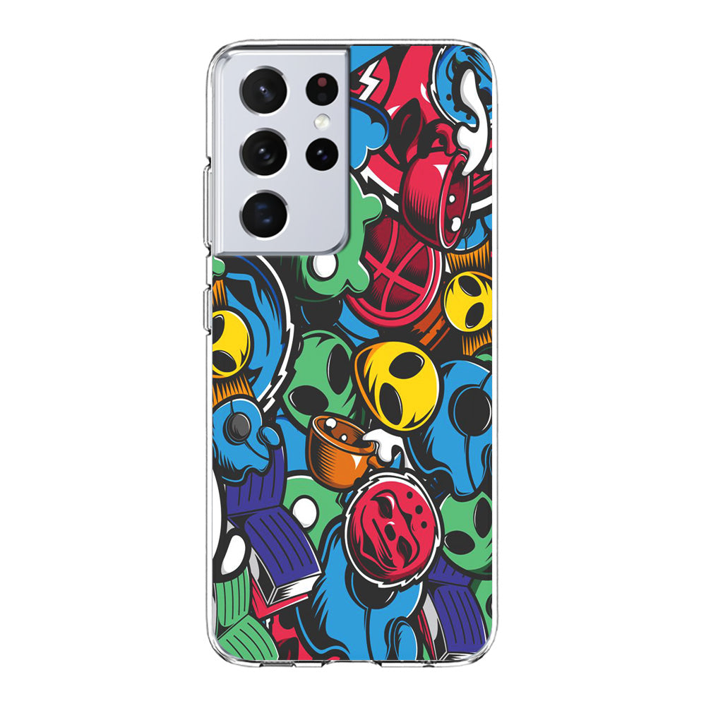 Doodle 001 Samsung Galaxy S21 Ultra Case-Phone Case-Clear Soft Case-Altracase