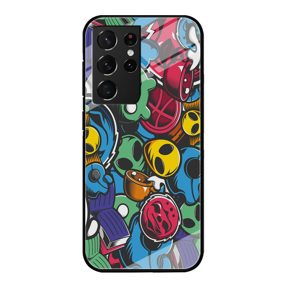 Doodle 001 Samsung Galaxy S21 Ultra Case-Phone Case-Tempered Glass Case-Altracase