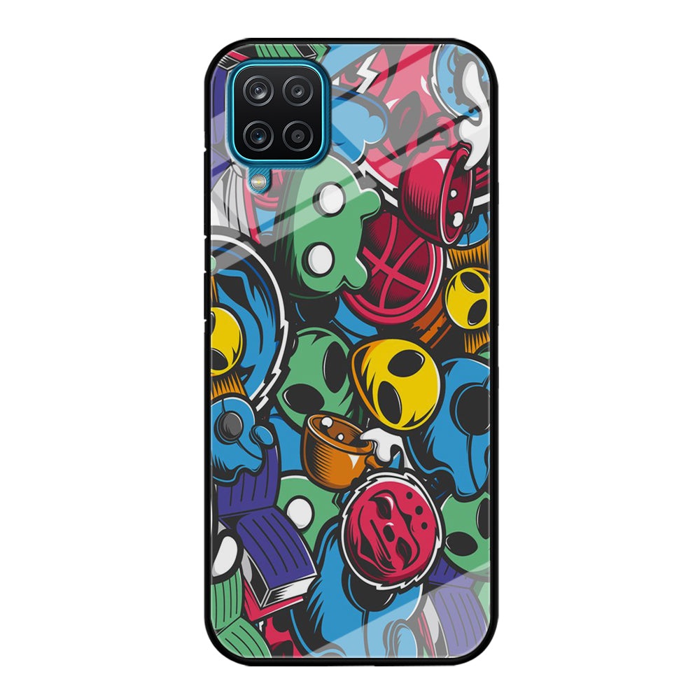 Doodle 001 Samsung Galaxy A12 Case-Phone Case-Tempered Glass Case-Altracase