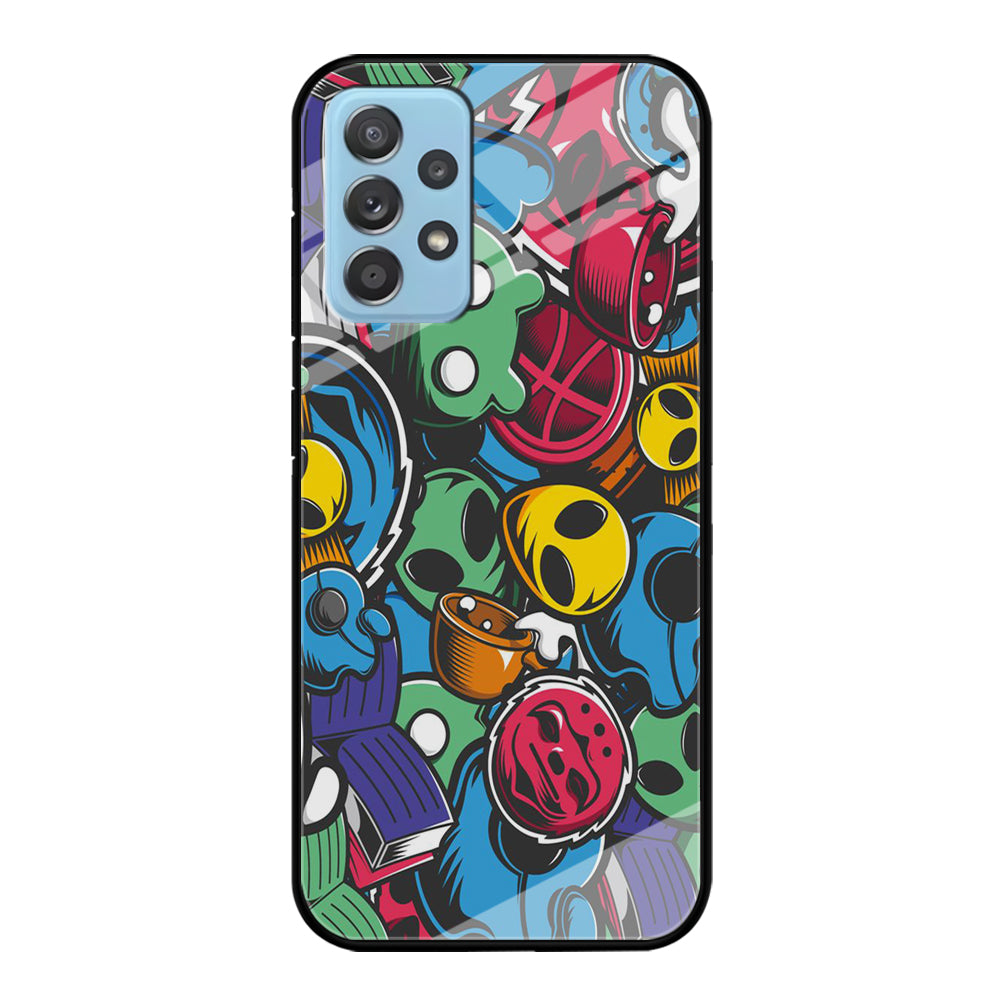 Doodle 001 Samsung Galaxy A72 Case-Phone Case-Tempered Glass Case-Altracase