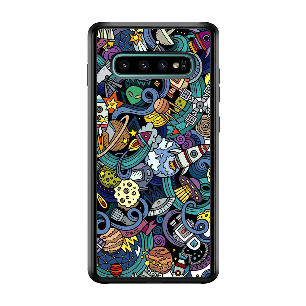 Doodle 002 Samsung Galaxy S10 Case-Phone Case-Rubber Black (2D Case)-Altracase