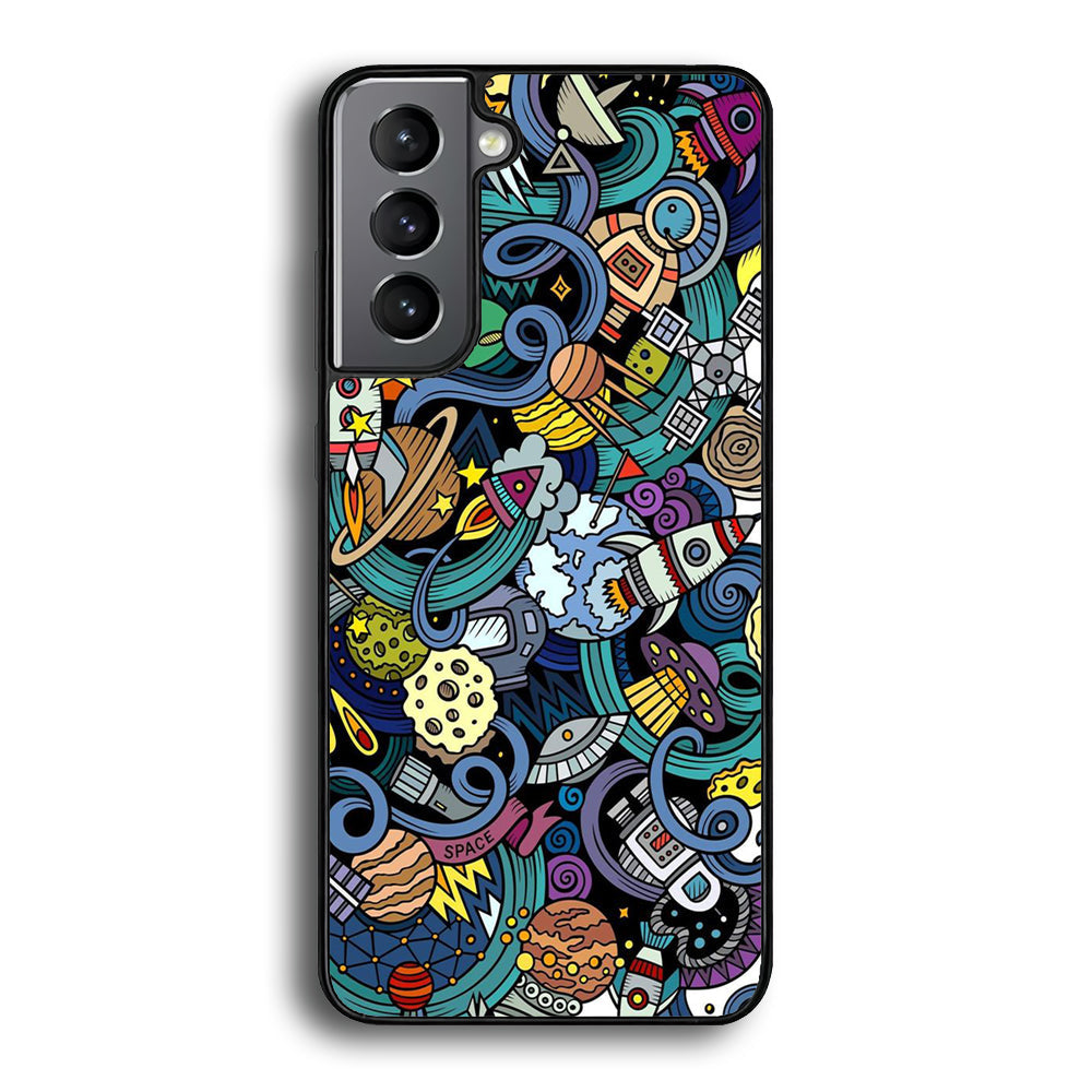 Doodle 002 Samsung Galaxy S25 Case-Phone Case-Rubber Black (2D Case)-Altracase