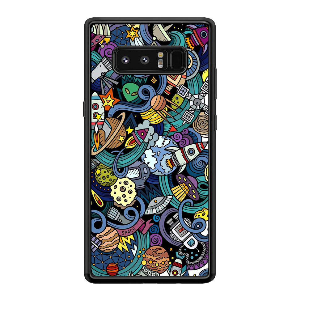 Doodle 002 Samsung Galaxy Note 8 Case-Phone Case-Rubber Black (2D Case)-Altracase