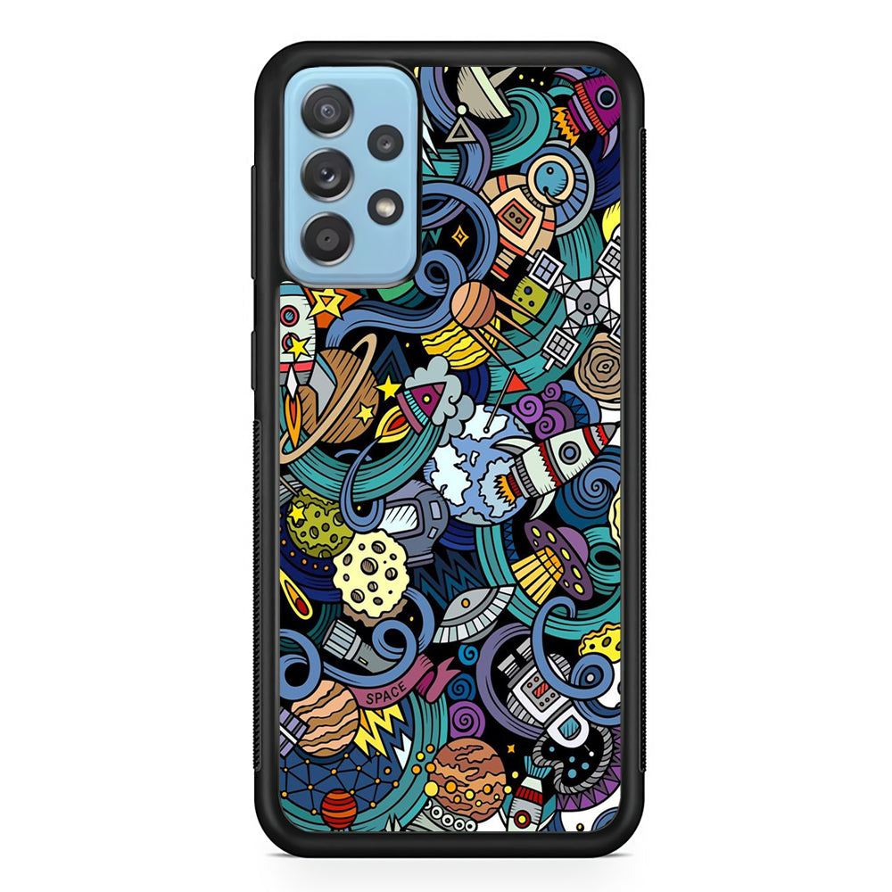 Doodle 002 Samsung Galaxy A52 Case-Phone Case-Rubber Black (2D Case)-Altracase