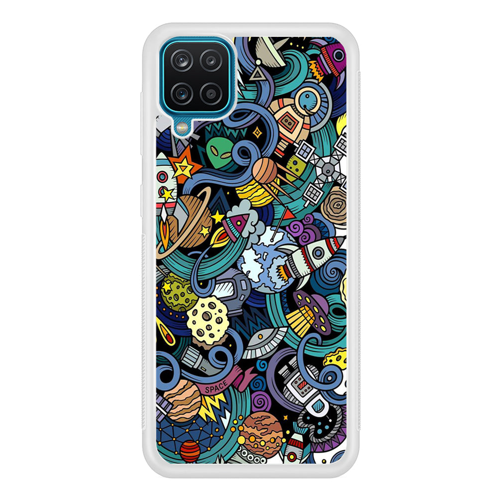 Doodle 002 Samsung Galaxy A12 Case-Phone Case-Rubber White (2D Case)-Altracase