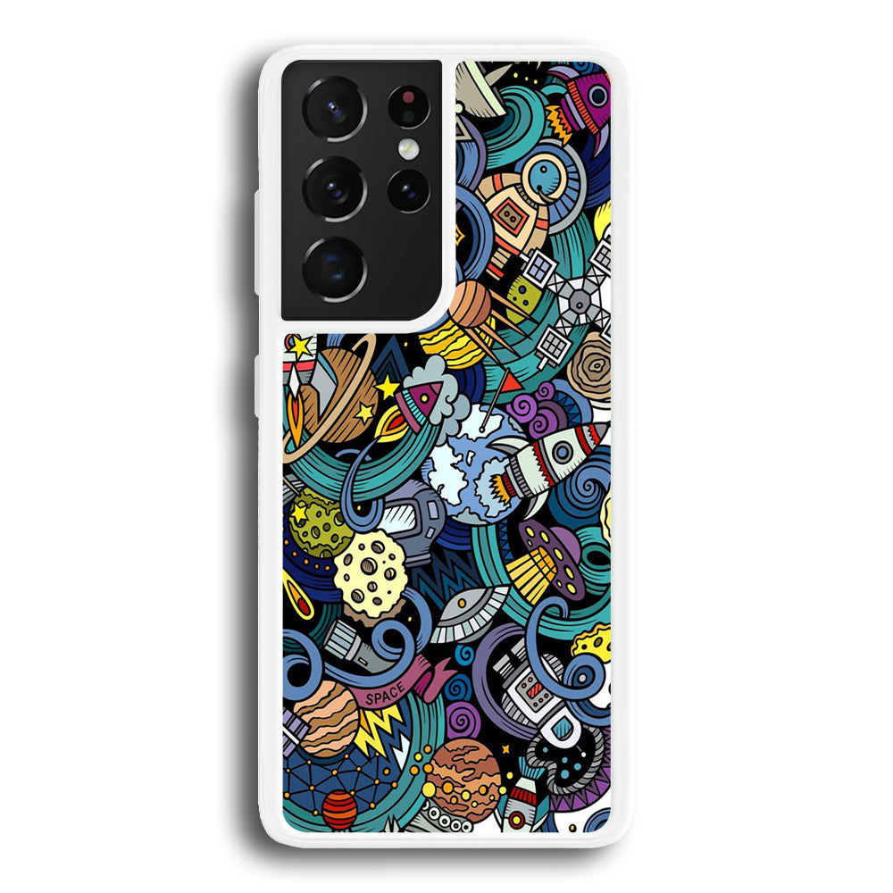 Doodle 002 Samsung Galaxy S21 Ultra Case-Phone Case-Rubber White (2D Case)-Altracase