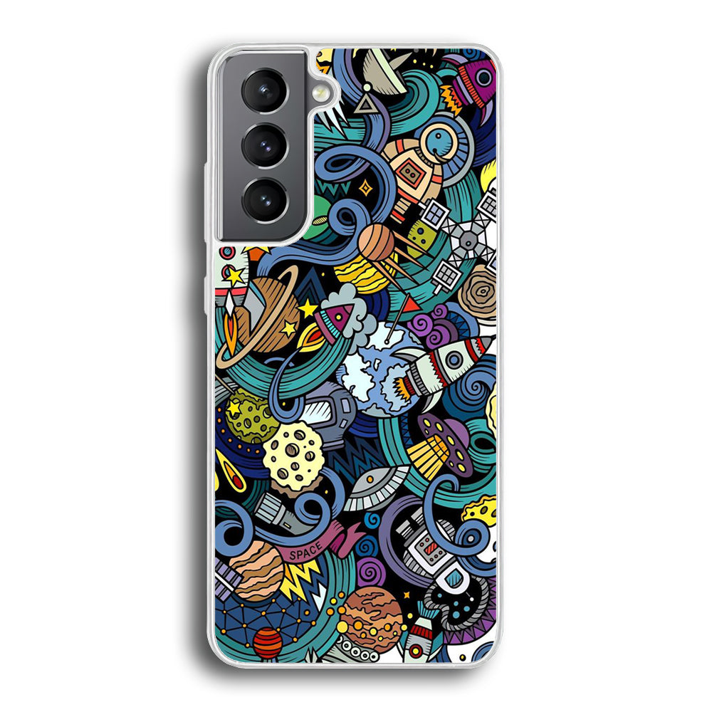 Doodle 002 Samsung Galaxy S21 Plus Case-Phone Case-Rubber White (2D Case)-Altracase