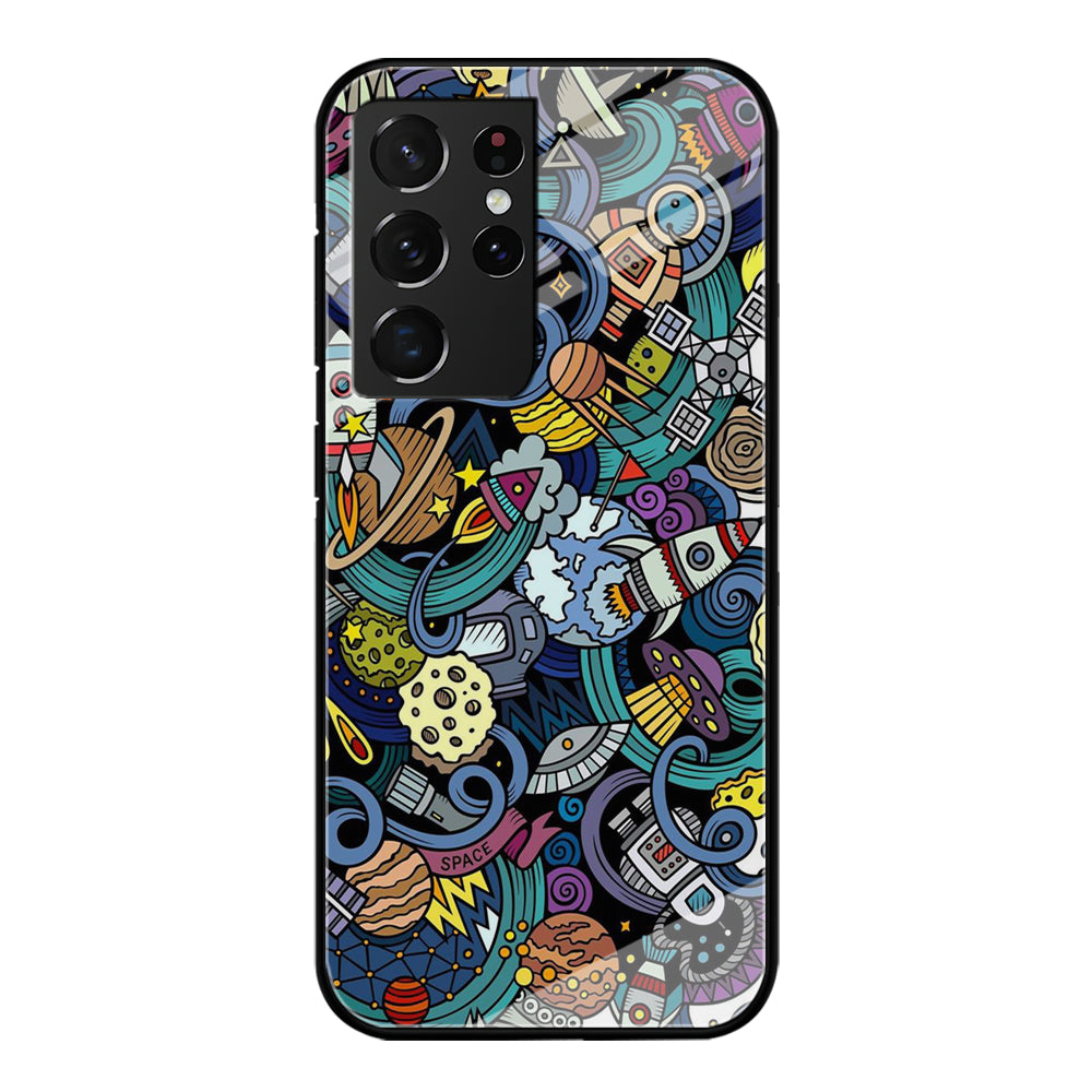 Doodle 002 Samsung Galaxy S21 Ultra Case-Phone Case-Tempered Glass Case-Altracase