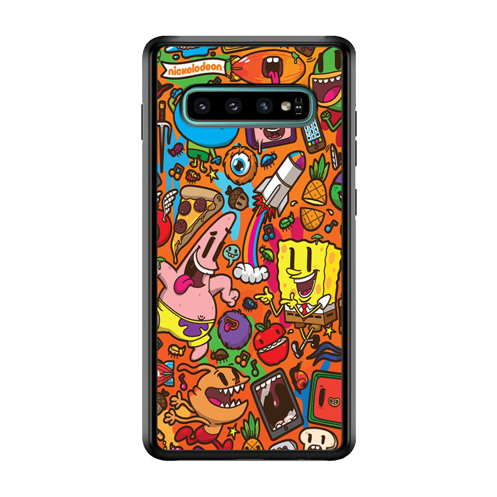 Doodle Art 005 Samsung Galaxy S10 Case-Phone Case-Rubber Black (2D Case)-Altracase