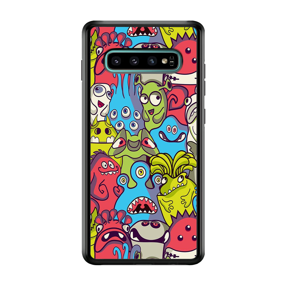 Doodle Art 006 Samsung Galaxy S10 Case-Phone Case-Rubber Black (2D Case)-Altracase
