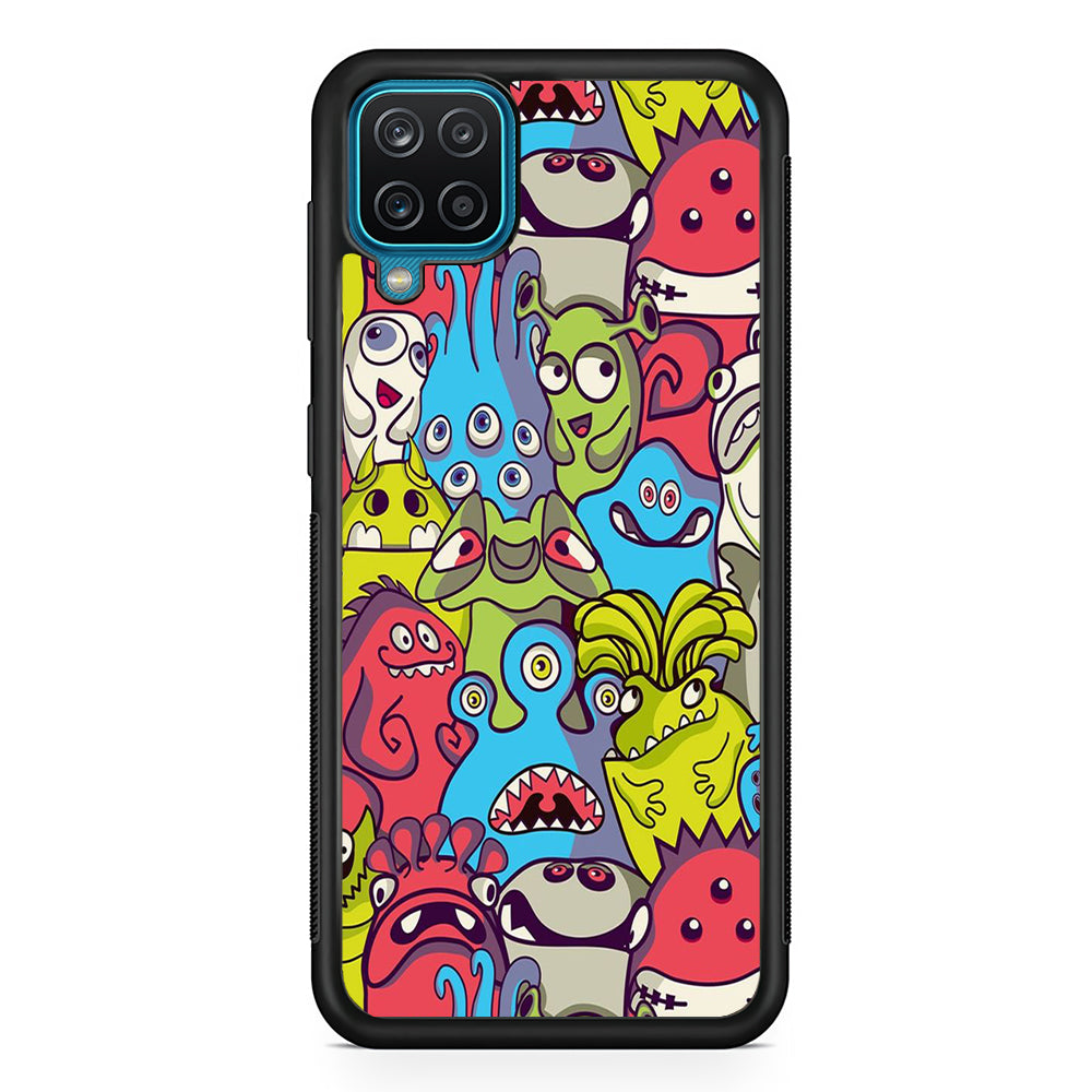 Doodle Art 006 Samsung Galaxy A12 Case-Phone Case-Rubber Black (2D Case)-Altracase