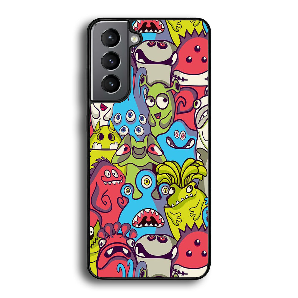 Doodle 006 Samsung Galaxy S25 Case-Phone Case-Rubber Black (2D Case)-Altracase