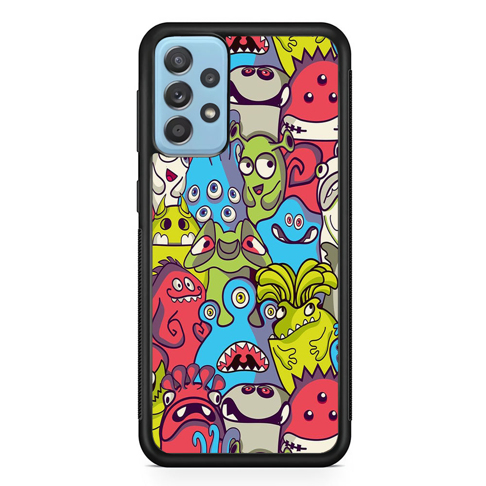 Doodle Art 006 Samsung Galaxy A52 Case-Phone Case-Rubber Black (2D Case)-Altracase