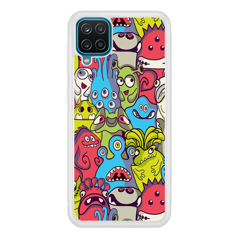 Doodle Art 006 Samsung Galaxy A12 Case-Phone Case-Rubber White (2D Case)-Altracase