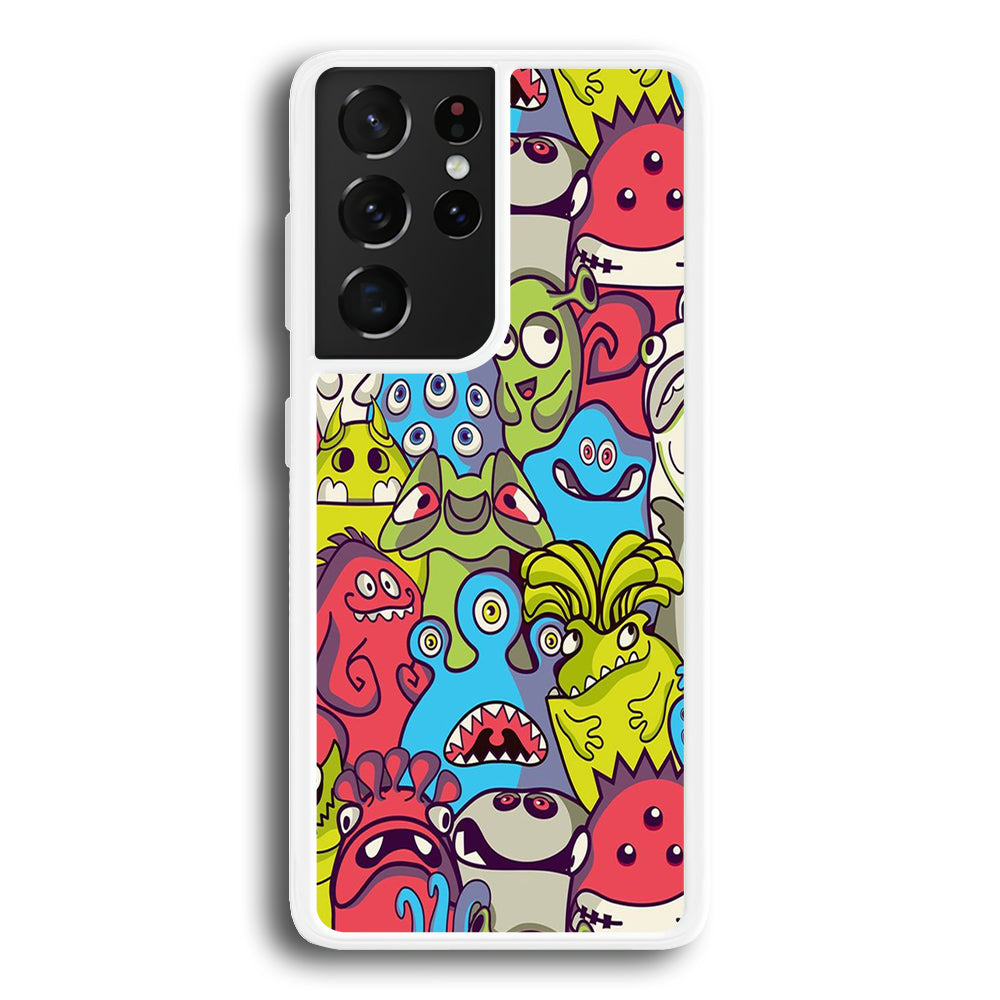 Doodle 006 Samsung Galaxy S21 Ultra Case-Phone Case-Rubber White (2D Case)-Altracase