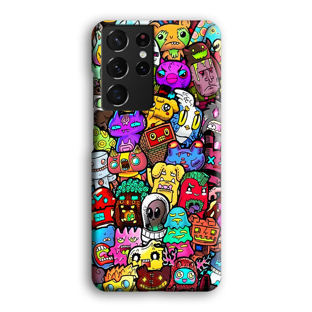 Doodle Cute Character Samsung Galaxy S21 Ultra Case-Phone Case-3D Case-Altracase