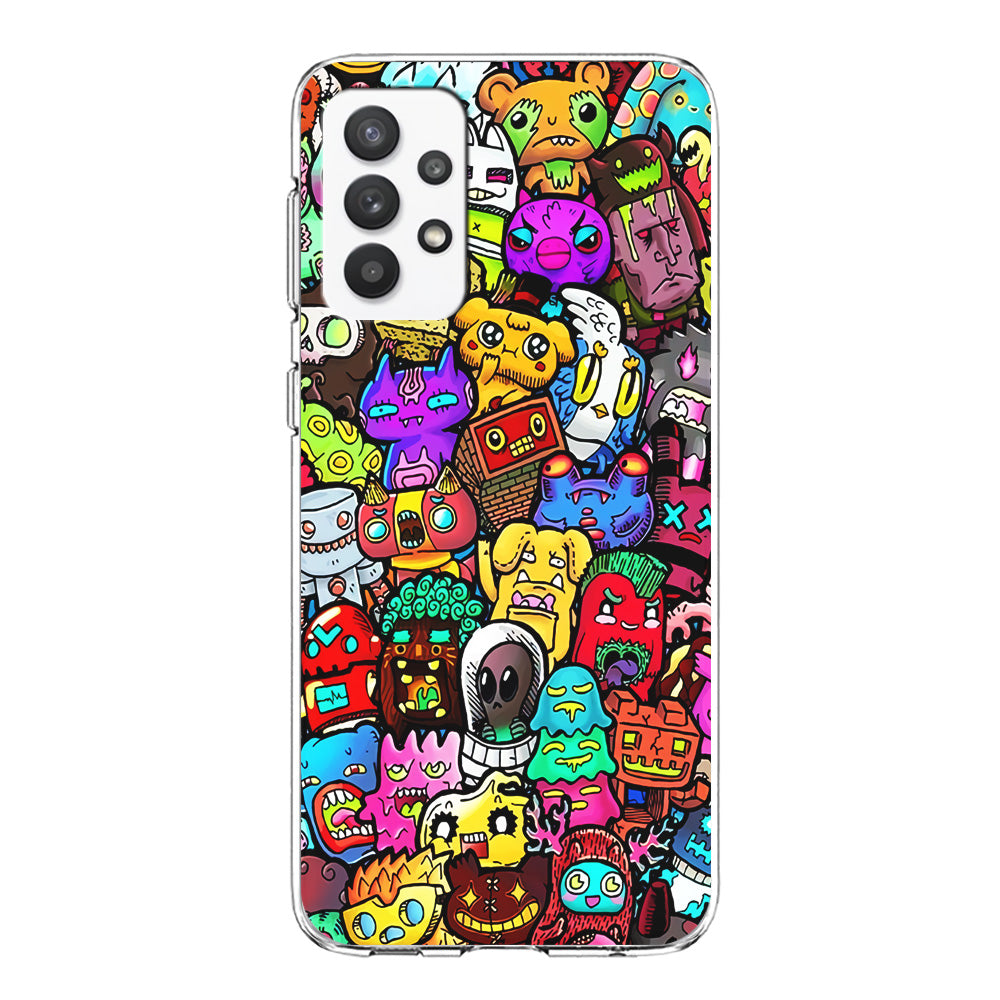 Doodle Cute Character Samsung Galaxy A32 Case-Phone Case-Clear Soft Case-Altracase