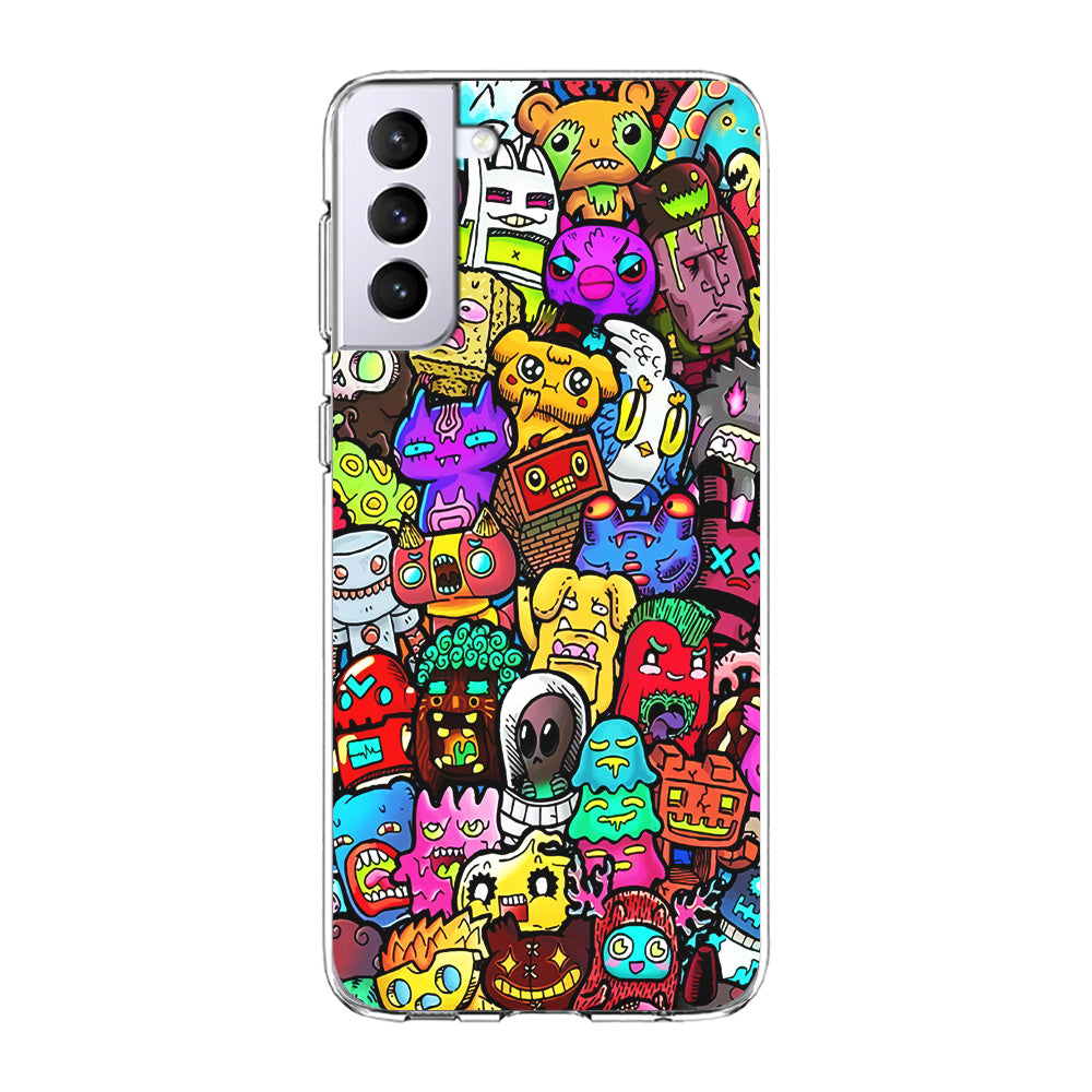 Doodle Cute Character Samsung Galaxy S21 Plus Case-Phone Case-Clear Soft Case-Altracase
