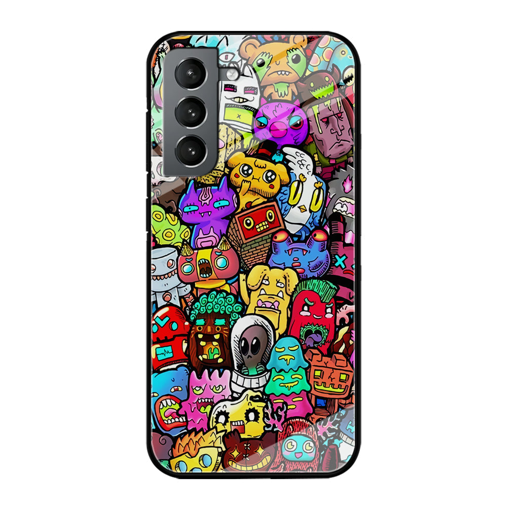 Doodle Cute Character Samsung Galaxy S22 Case-Phone Case-Tempered Glass Case-Altracase