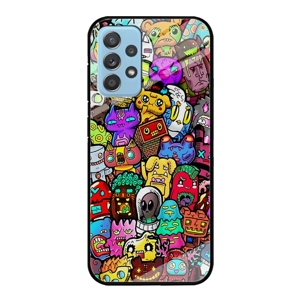 Doodle Cute Character Samsung Galaxy A72 Case-Phone Case-Tempered Glass Case-Altracase