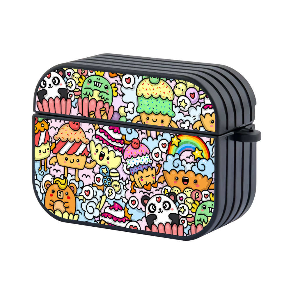 Doodle Kawaii Dessert Apple AirPods Pro 3 Case-AirPods Pro 3 Case-Altracase