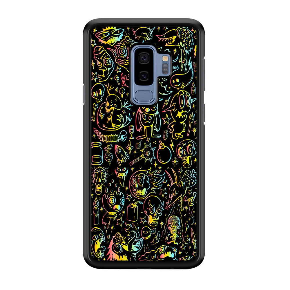 Doodle Monsters Black Samsung Galaxy S9 Plus Case-Phone Case-Clear Soft Case-Altracase