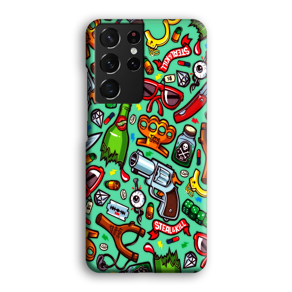 Doodle Sticker Bomb Samsung Galaxy S21 Ultra Case-Phone Case-3D Case-Altracase