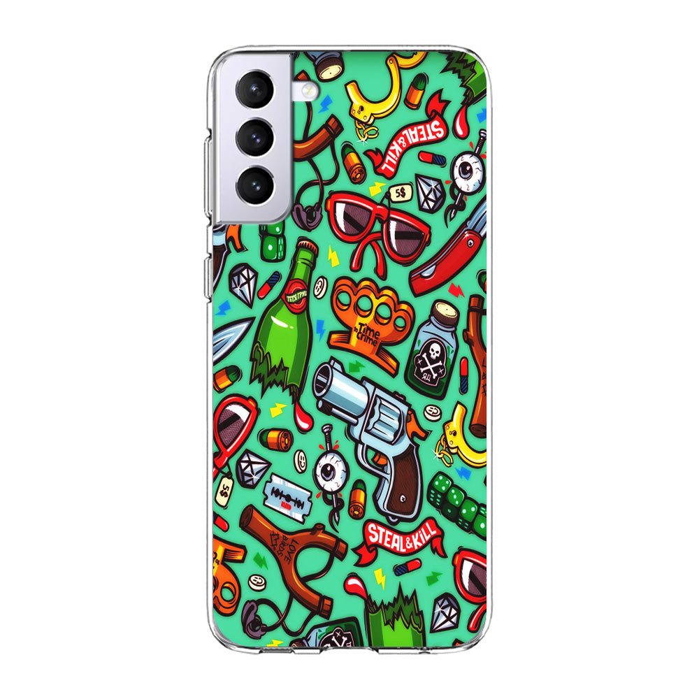 Doodle Sticker Bomb Samsung Galaxy S21 Plus Case-Phone Case-Clear Soft Case-Altracase