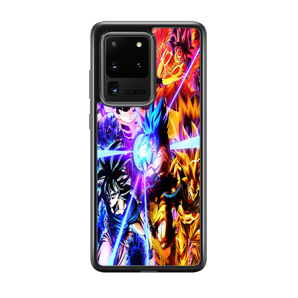 Dragon Ball Super Saiyan Kamehameha Samsung Galaxy S20 Ultra Case-Phone Case-Rubber Black (2D Case)-Altracase