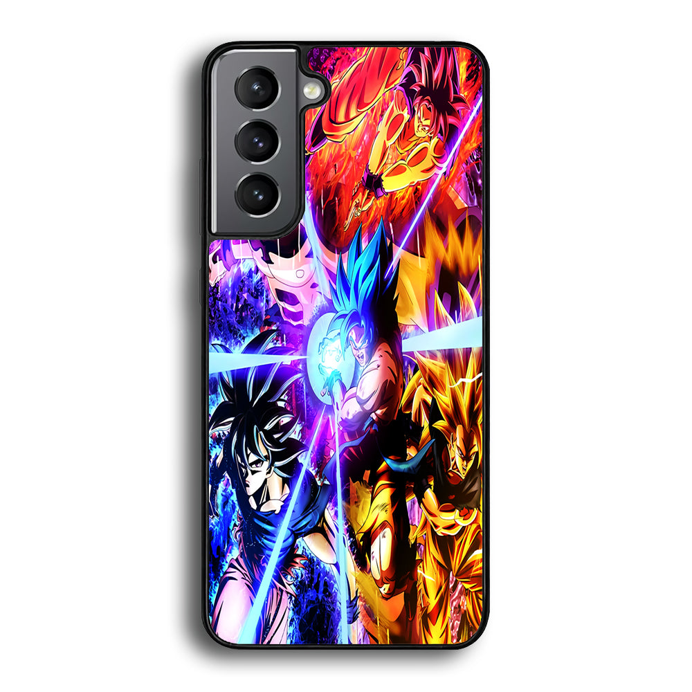 Dragon Ball Super Saiyan Kamehameha Samsung Galaxy S21 Plus Case-Phone Case-Rubber Black (2D Case)-Altracase