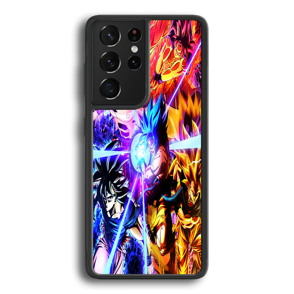 Dragon Ball Super Saiyan Kamehameha Samsung Galaxy S21 Ultra Case-Phone Case-Rubber Black (2D Case)-Altracase