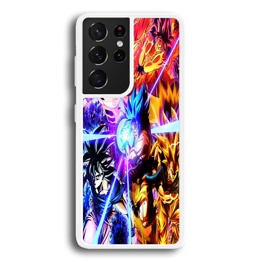 Dragon Ball Super Saiyan Kamehameha Samsung Galaxy S21 Ultra Case-Phone Case-Rubber White (2D Case)-Altracase