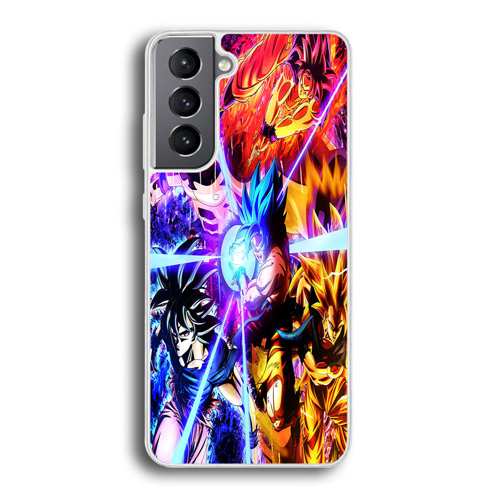 Dragon Ball Super Saiyan Kamehameha Samsung Galaxy S21 Plus Case-Phone Case-Rubber White (2D Case)-Altracase