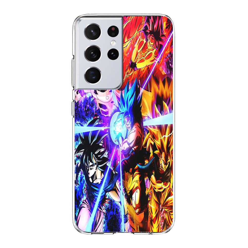 Dragon Ball Super Saiyan Kamehameha Samsung Galaxy S21 Ultra Case-Phone Case-Clear Soft Case-Altracase