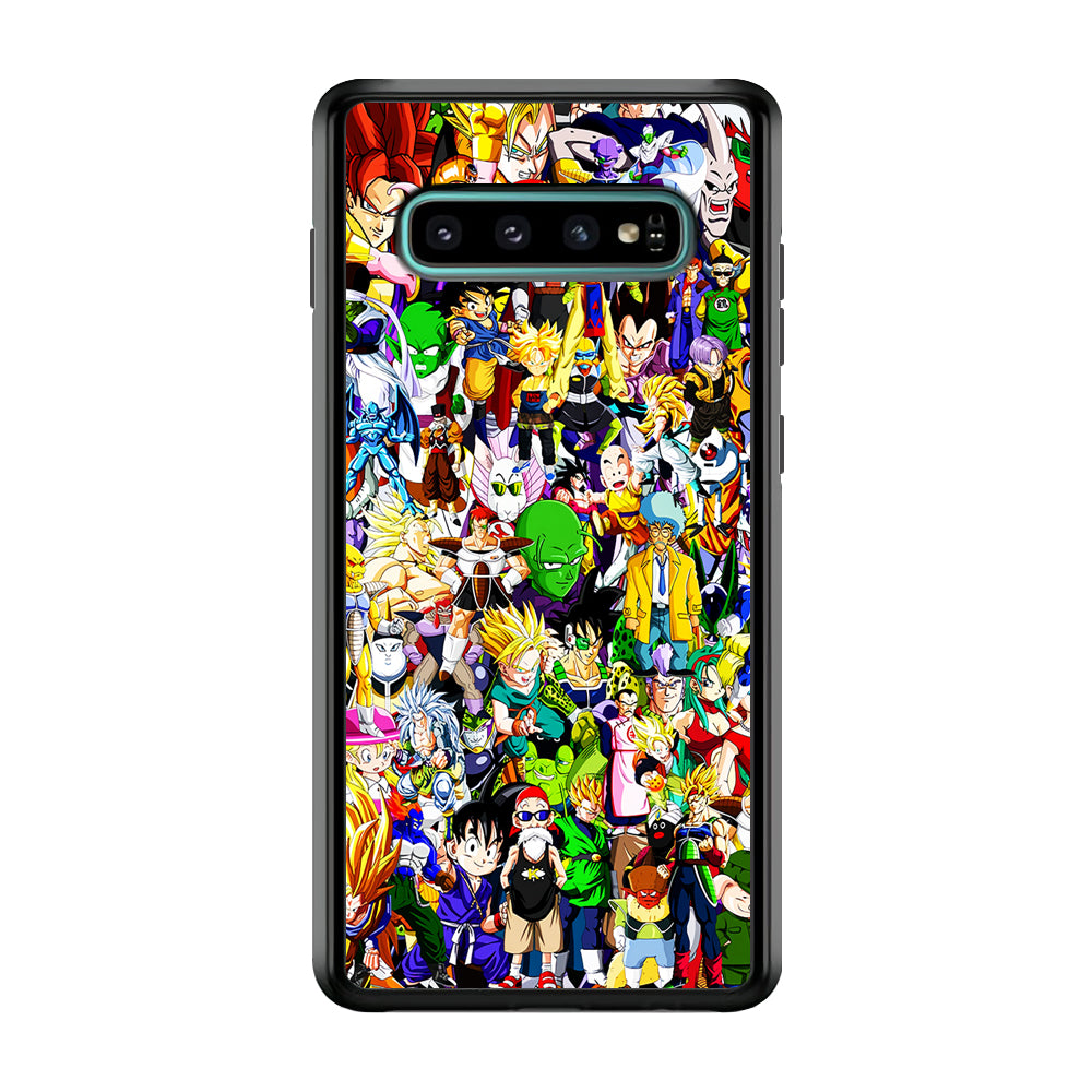 Dragon Ball Z All Characters Samsung Galaxy S10 Case-Phone Case-Rubber Black (2D Case)-Altracase