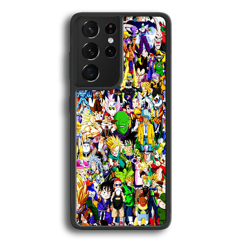 Dragon Ball Z All Characters Samsung Galaxy S21 Ultra Case-Phone Case-Rubber Black (2D Case)-Altracase