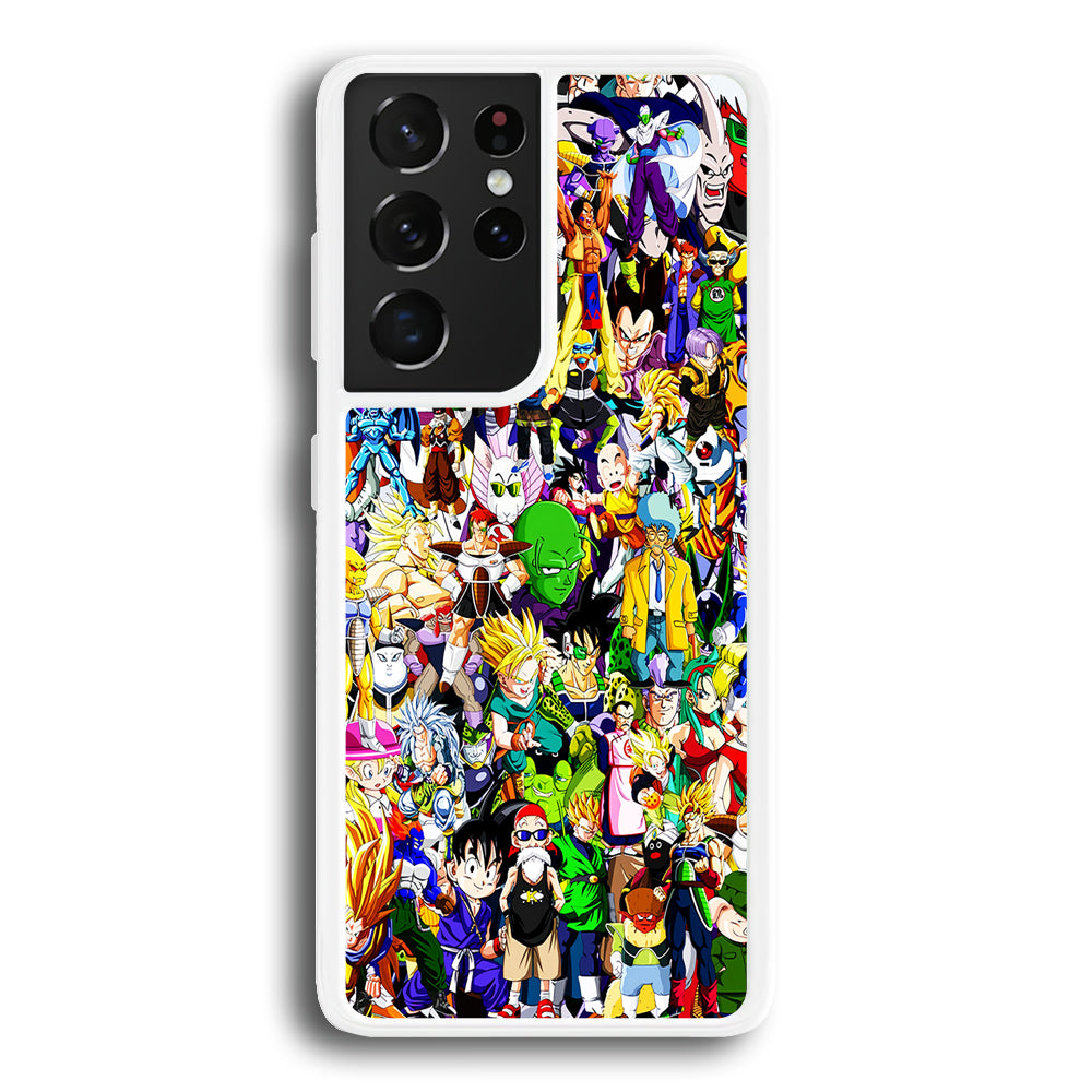 Dragon Ball Z All Characters Samsung Galaxy S21 Ultra Case-Phone Case-Rubber White (2D Case)-Altracase