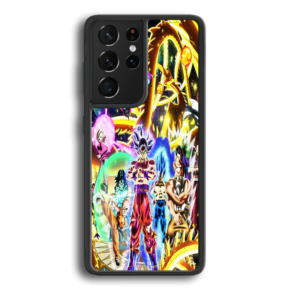 Dragon Ball Z Galaxy Samsung Galaxy S21 Ultra Case-Phone Case-Rubber Black (2D Case)-Altracase