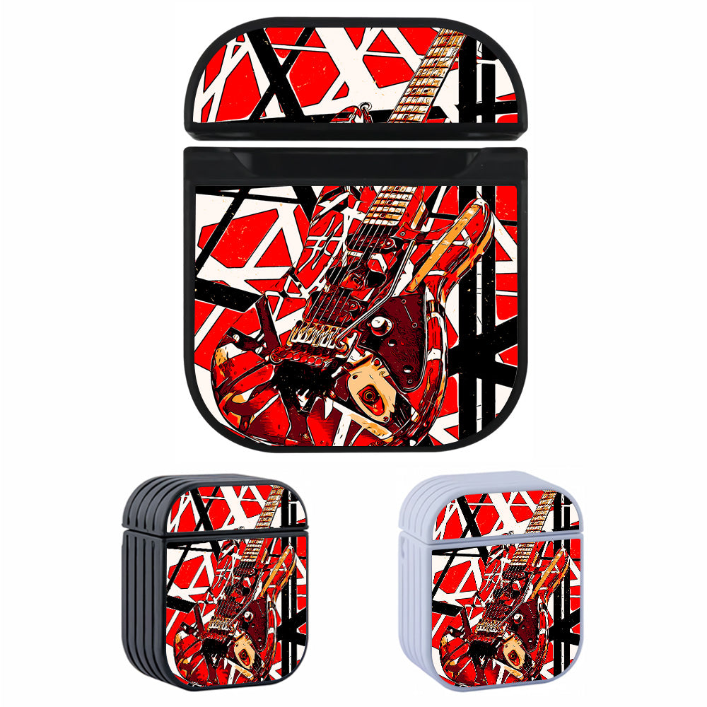 Eddie Van Halen Guitar Red Art Hard Plastic Case Cover For Apple Airpods-AirPod Case-Altracase