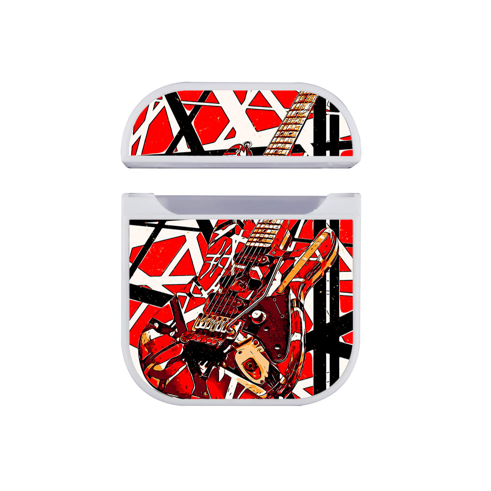 Eddie Van Halen Guitar Red Art Hard Plastic Case Cover For Apple Airpods-AirPod Case-White-Altracase