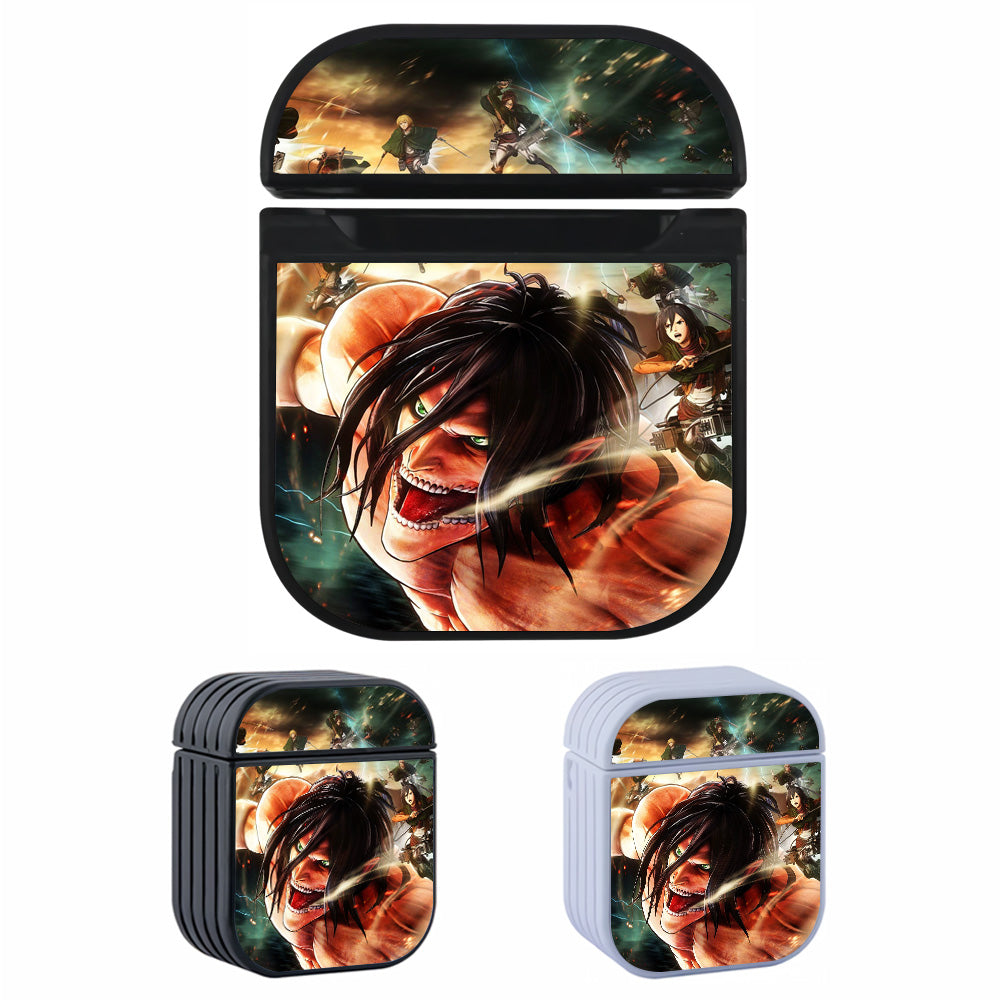 Eren Fighting Attack on Titan Hard Plastic Case Cover For Apple Airpods-AirPod Case-Altracase