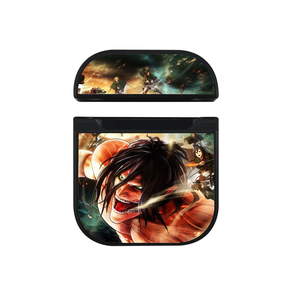 Eren Fighting Attack on Titan Hard Plastic Case Cover For Apple Airpods-AirPod Case-Black-Altracase