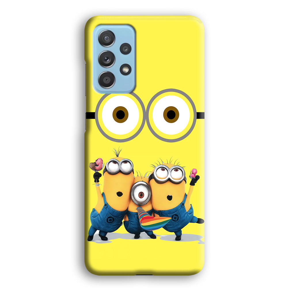 Eyes and Three Minions Samsung Galaxy A72 Case-Phone Case-3D Case-Altracase