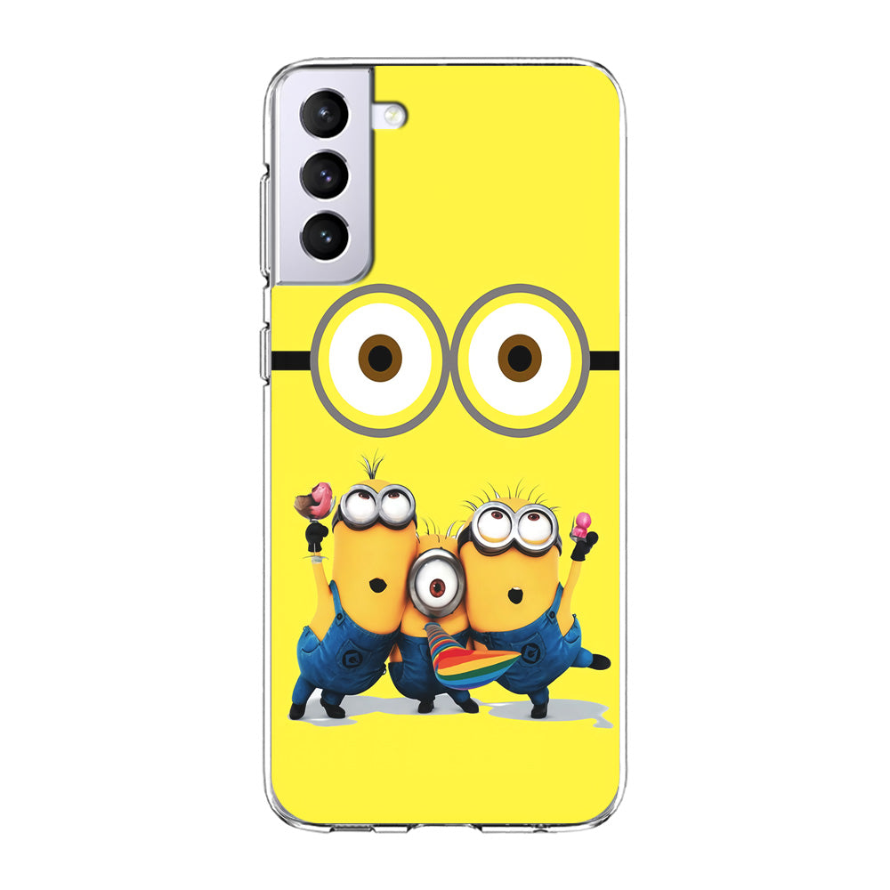 Eyes and Three Minions Samsung Galaxy S21 Plus Case-Phone Case-Clear Soft Case-Altracase
