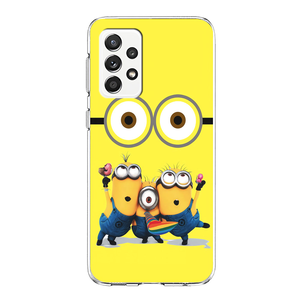 Eyes and Three Minions Samsung Galaxy A72 Case-Phone Case-Clear Soft Case-Altracase