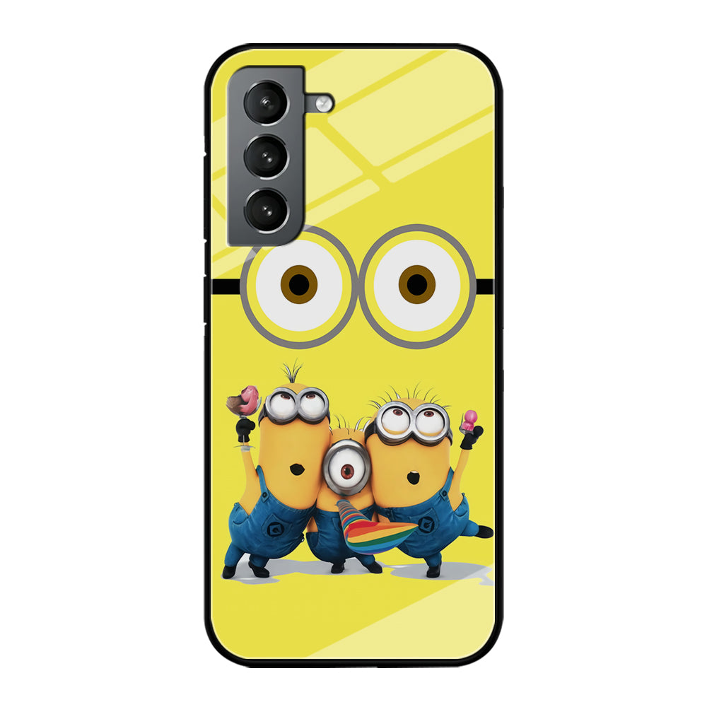 Eyes and Three Minions Samsung Galaxy S21 Plus Case-Phone Case-Tempered Glass Case-Altracase