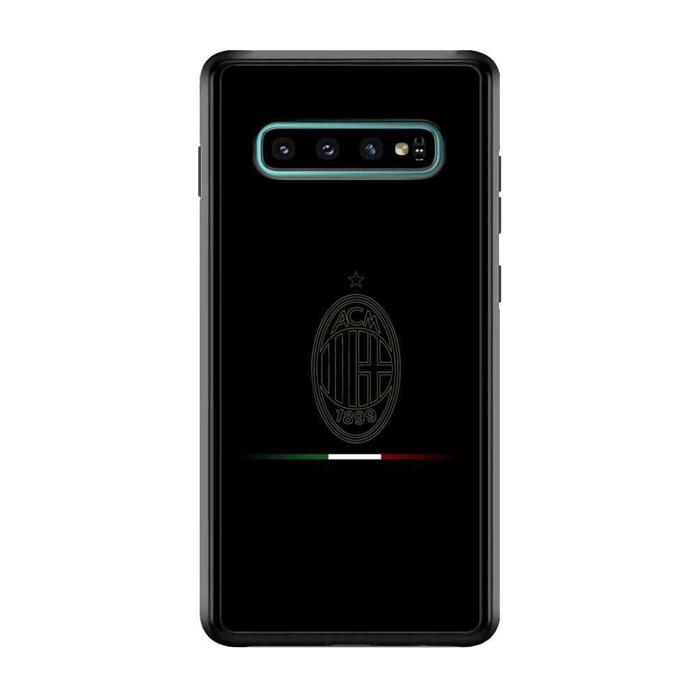 FB AC Milan Samsung Galaxy S10 Case-Phone Case-Rubber Black (2D Case)-Altracase