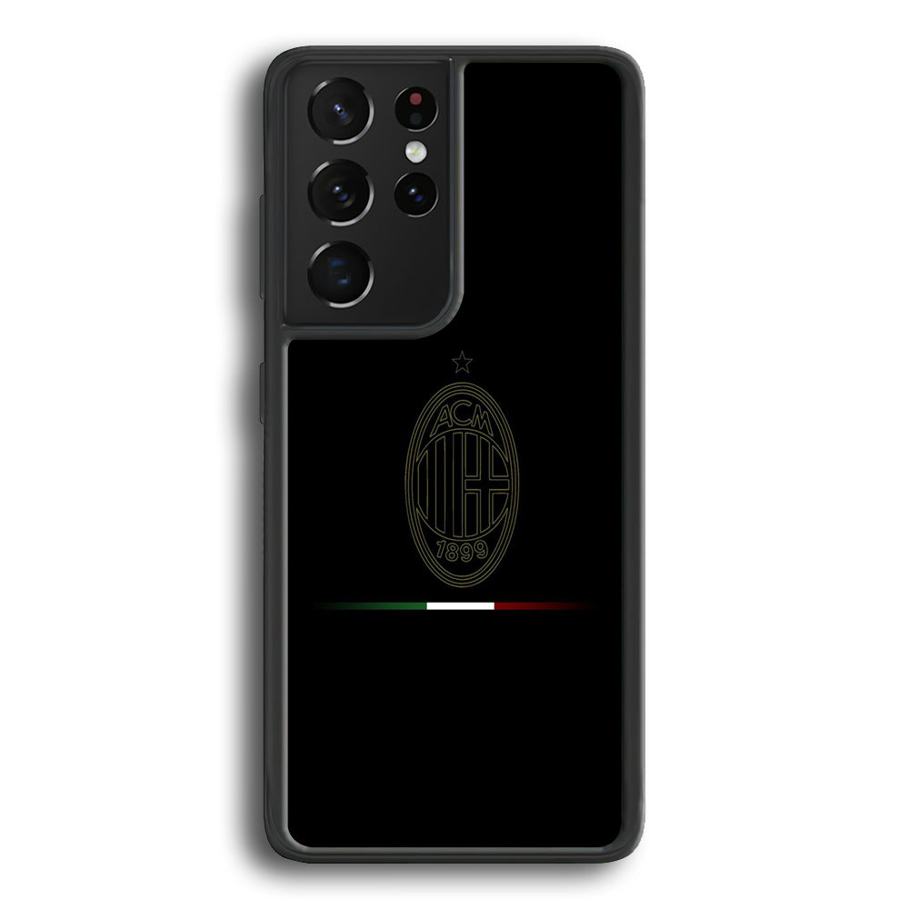 FB AC Milan Samsung Galaxy S21 Ultra Case-Phone Case-Rubber Black (2D Case)-Altracase